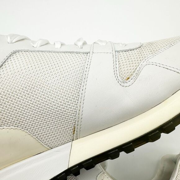 LOUIS VUITTON White Run Away Sneaker White Damier Size 39.5 LV Logo Running Shoe - Picture 10 of 13